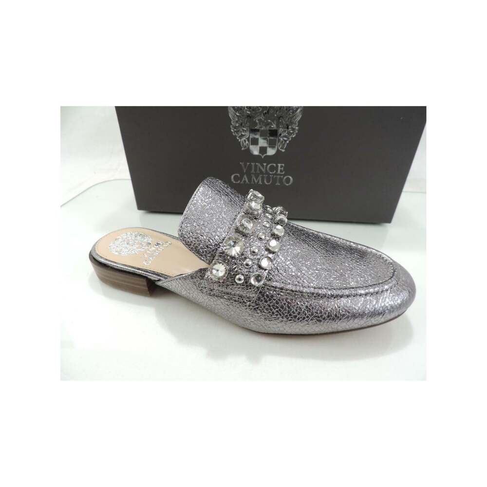 Women's Vince Camuto Torlissi Jewels Loafer Flat Mules Dark Gunmetal Size 7.5